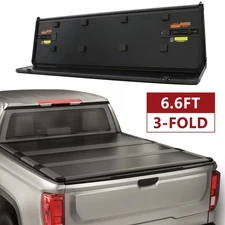 6.6ft Hard Tri-Fold Tonneau Cover For 2007-2024 Chevy Silverado GMC Sierra 1500