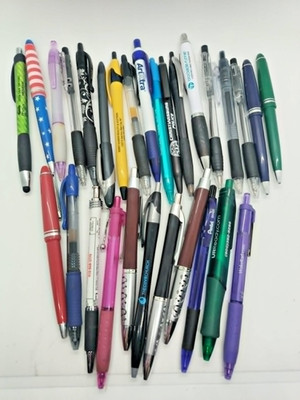 Lot of 29 Assorted Promotional Advertising Ballpoint Pens Mixed Brands Tested