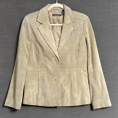 Vintage Liz Claiborne Jacket 12 Beige Suede Blazer Western y2k 90s Phoebe