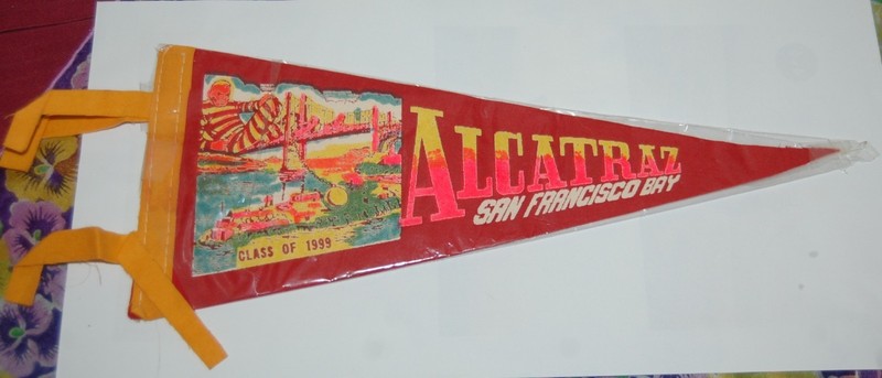 Vintage Alcatraz San Francisco Bay  pennant, "Class of 1999," 12"
