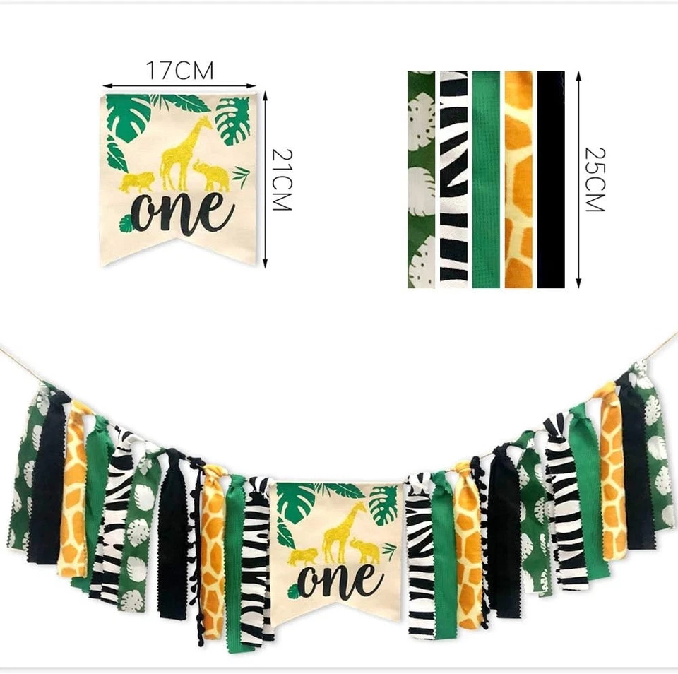Banner de aniversário Wild One, Jungle Safari Wild Banner, Wild One High Chair Banner - Imagem 3 de 3