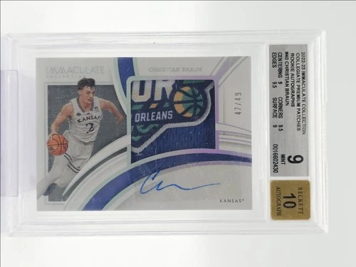 CHRISTIAN BRAUN 2022-23 IMMACULATE PREMIUM RPA ROOKIE RC AUTO /49 BGS 9 Q5033