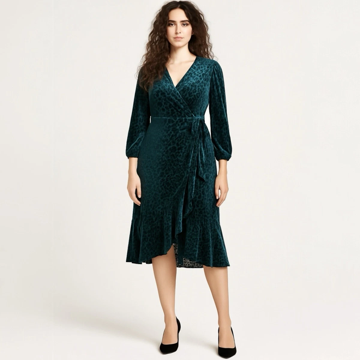 calvin klein green velvet dress Calvin Klein Green Dress With Back Zipper main image 1