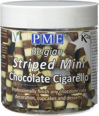 PME Belgian Chocolate Striped Cigarellos 100 g