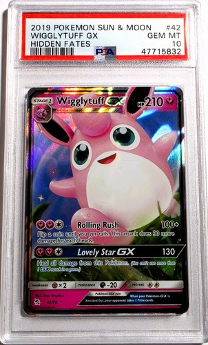 PSA 10 2019 Pokémon Wigglytuff GX Hidden Fates Ultra Rare Holo 42/68