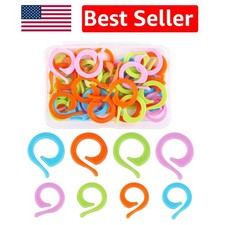 Multicolor Stitch Markers Set - 50PCS Locking Rings for Crocheting & Knitting