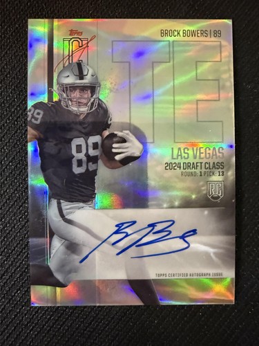 #RCV-BB Brock Bowers 2024 Topps Signature Class Auto Raiders Chrome Variation