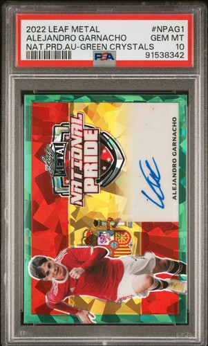 Alejandro Garnacho [Green Crystal] #NP-AG1 2022 Leaf Metal National Pride Autographs card