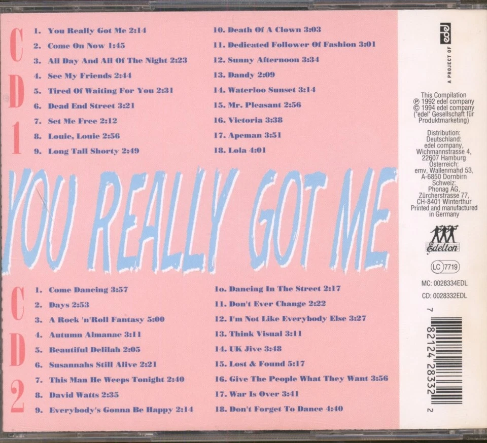 Kinks You Really Got Me • the Very Best of the Kinks double CD Europe Edel 1994 - Bild 2 von 2