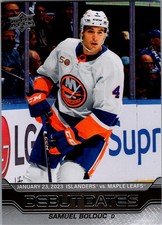 2023-24 Upper Deck Series 1 Hockey SAMUEL BOLDUC #DD-6 DEBUT DATES ROOKIE