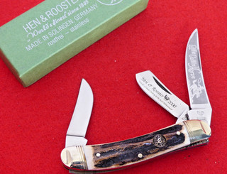 Hen & Rooster Germany Stag mint in box Little Quarter Horse sowbelly stock knife