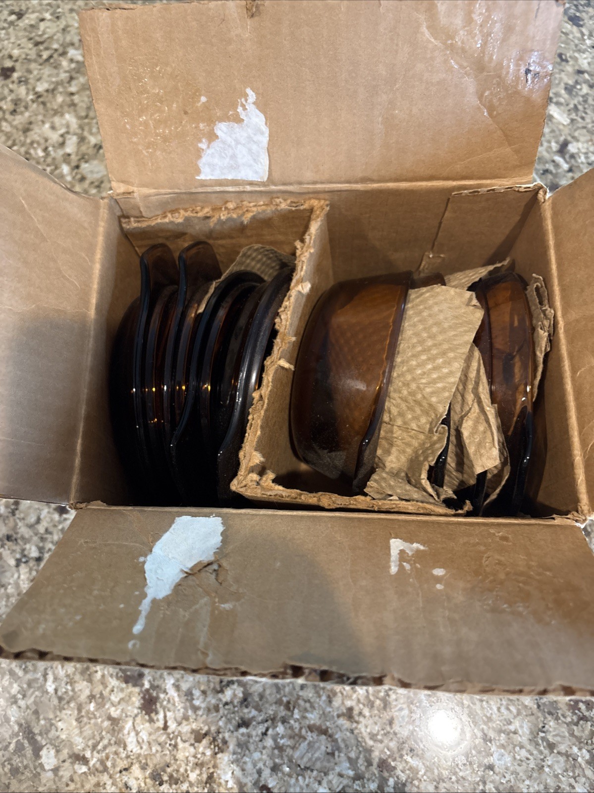 Vintage 8 Pce Individual Casserole Set Anchor Hocking Harvest Amber Collection