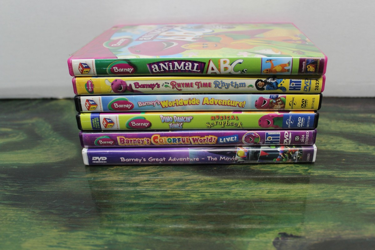 Barney 6 DVD Lot Animal ABCs Colorful World Worldwide Adventure