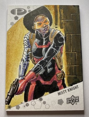 2021 UD Marvel Premier Sketch Card MISTY KNIGHT by Jim Faustino 1/1