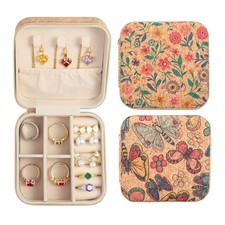 2 Pack Travel Jewelry Case   Small Retro Print Jewelry Organizer Box, Portabl...