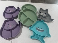 Melii silicone suction toddler baby plates set of 6