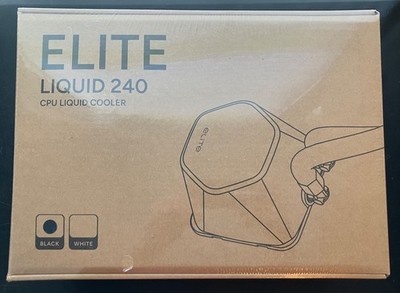 Cooler Master Elite Liquid 240 CPU AIO Ultra-Quiet Cooler Black - Brand New