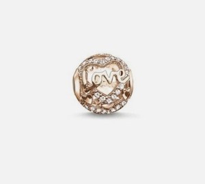 Authentic Genuine Thomas Sabo Rose Gold Plated Sparkling Love Karma Bead K0176-416-14