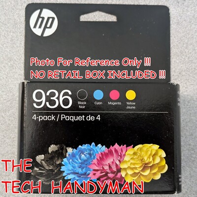 4-PACK HP GENUINE 936 BLACK & COLOR INK (NO RETAIL BOX) OFFICEJET 9110 (2027)