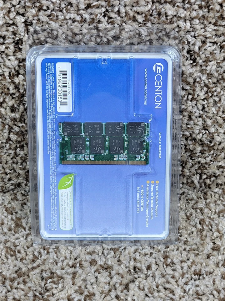 Centon Memory Power Notebook Memory Upgrade DDR-333/266 1GB 200 Pin NEW - Image 2 of 2