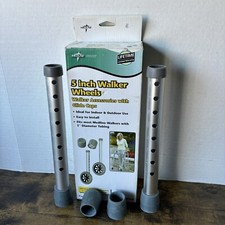 MEDLINE 5 inch 5" Walker Wheels Accessories with Glide Caps for 1" Tubing
