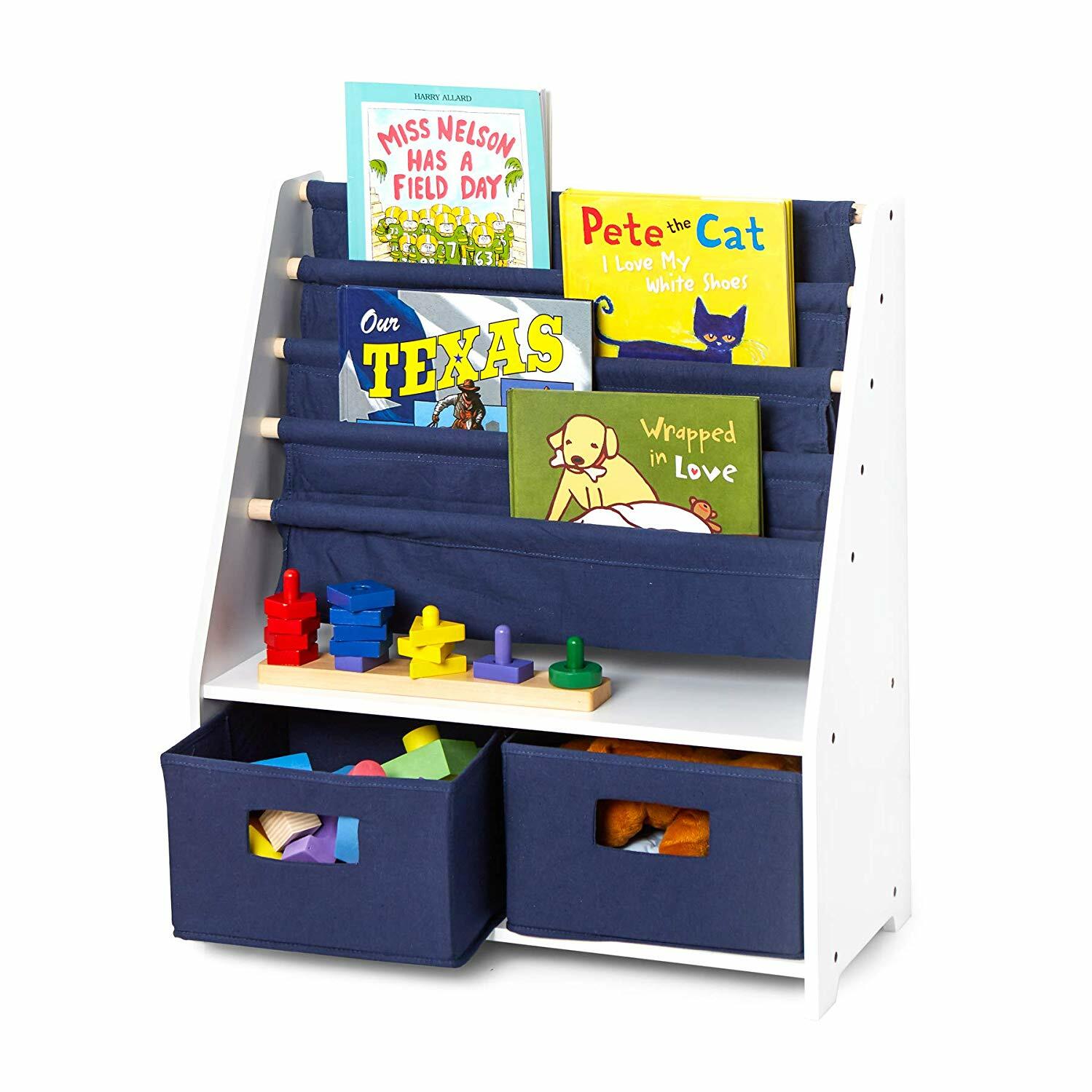 wooden toy storage shelves