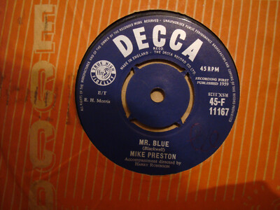 MIKE PRESTON,  MR.BLUE,  DECCA RECORDS 1959 EX+ 