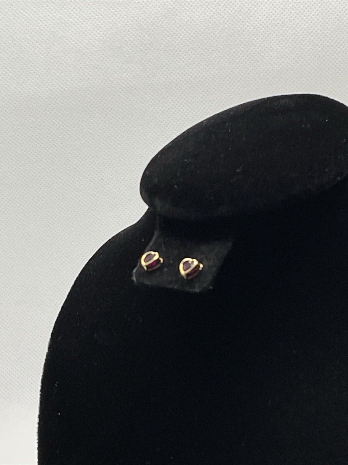 CUTE Solid 14K Yellow Gold Created Ruby HEART Sha… - image 5