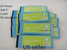 24X-Carbonless Cash Money Rent receipt record book 2 part 50 set duplicate copy 
