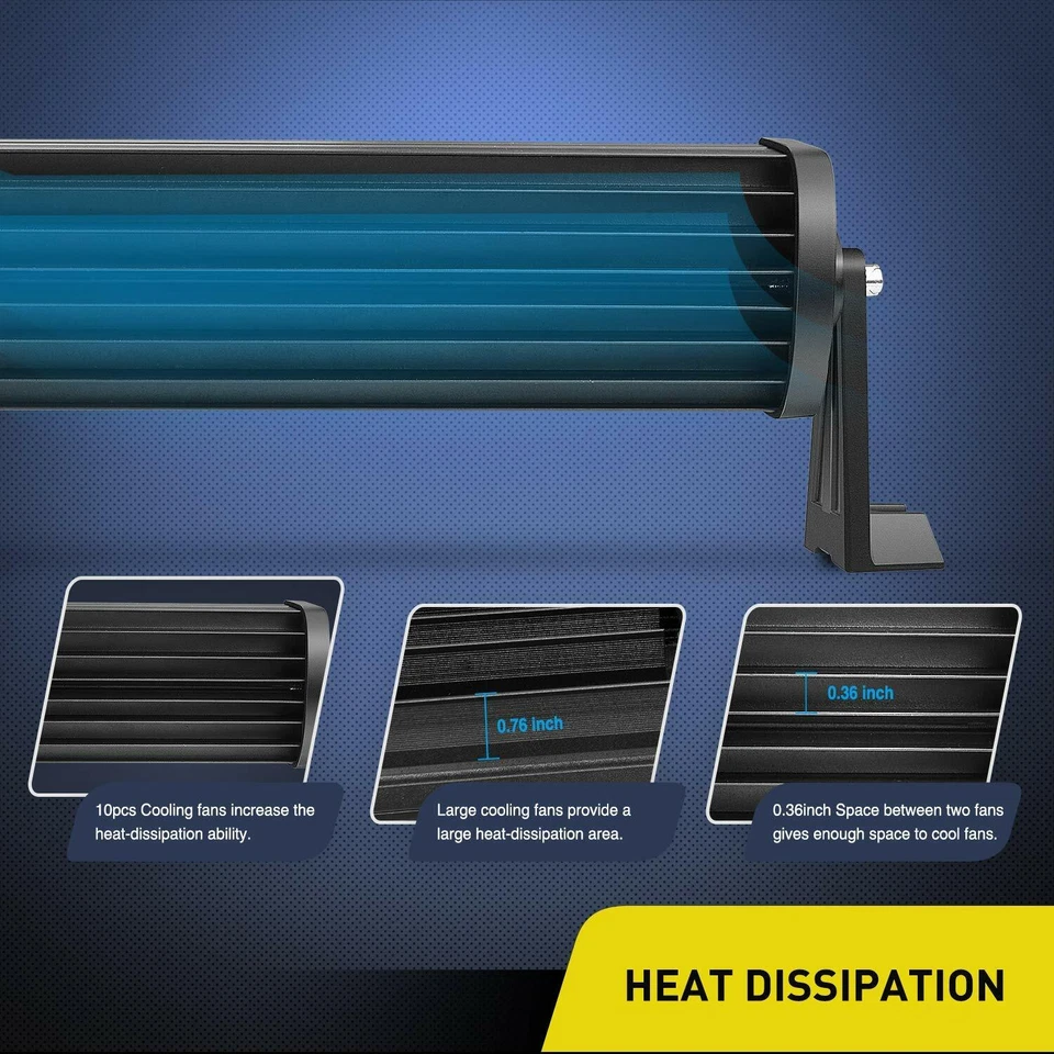 NILIGHT Dual Row LED Light Bar 52" 42" 32" 22" Spot Flood for Truck Boat ATV 4WD — 第 3/4 张图片