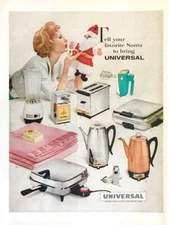 1959 Universal Small Home Appliances Christmas PRINT AD Tell Your Favorite Santa