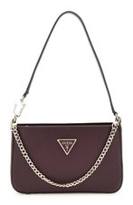GUESS Noelle Mini Top Zip Shoulder Bag Schultertasche Tasche Aubergine Neu