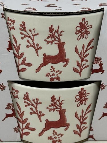 Prima Design Reindeer Ramekins Set of 4 Christmas holiday red/white nib baking - Picture 4 of 10