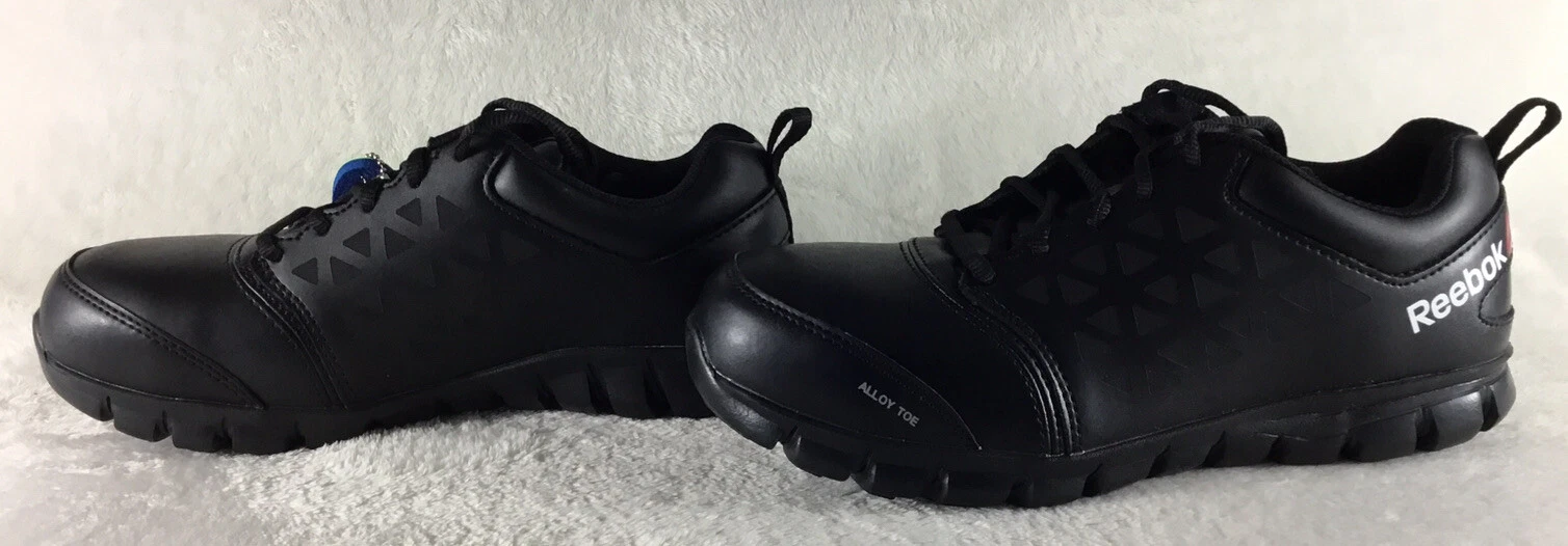 Scarpe da lavoro Reebok uomo taglia 7M pelle nera sublite Oxford punta in lega RB4047