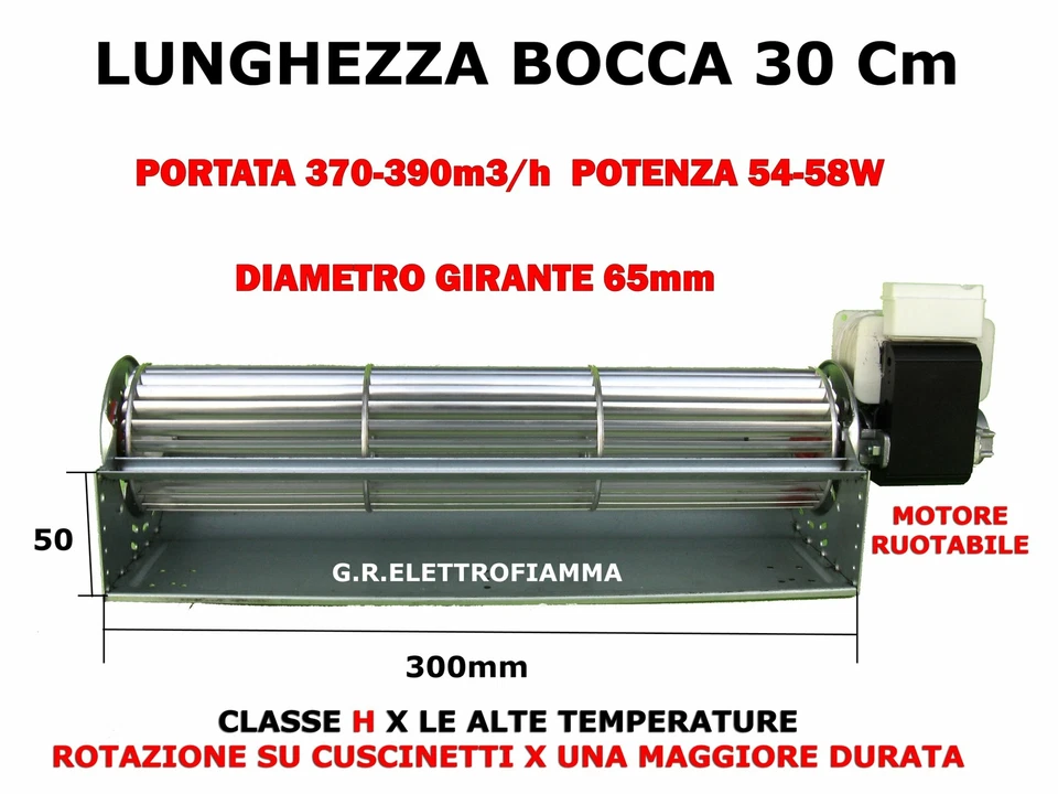 YES VENTOLA TANGENZIALE STUFA PELLET QLN65-3000 TRIAL TAS30B5-001 004 NORDICA UNGARO