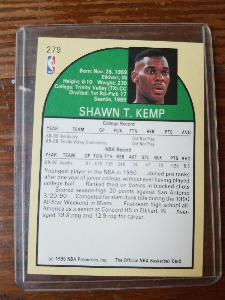 1990 NBA Hoops #279 Shawn Kemp Rookie Card | eBay