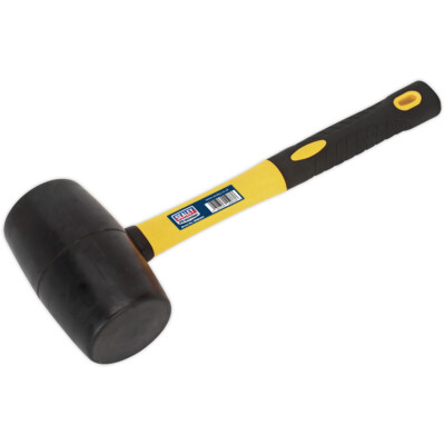 2 Pfund Gummihammer - Fiberglasschaft - Allzweckhammer - Heimwerkerwerkzeug Camping