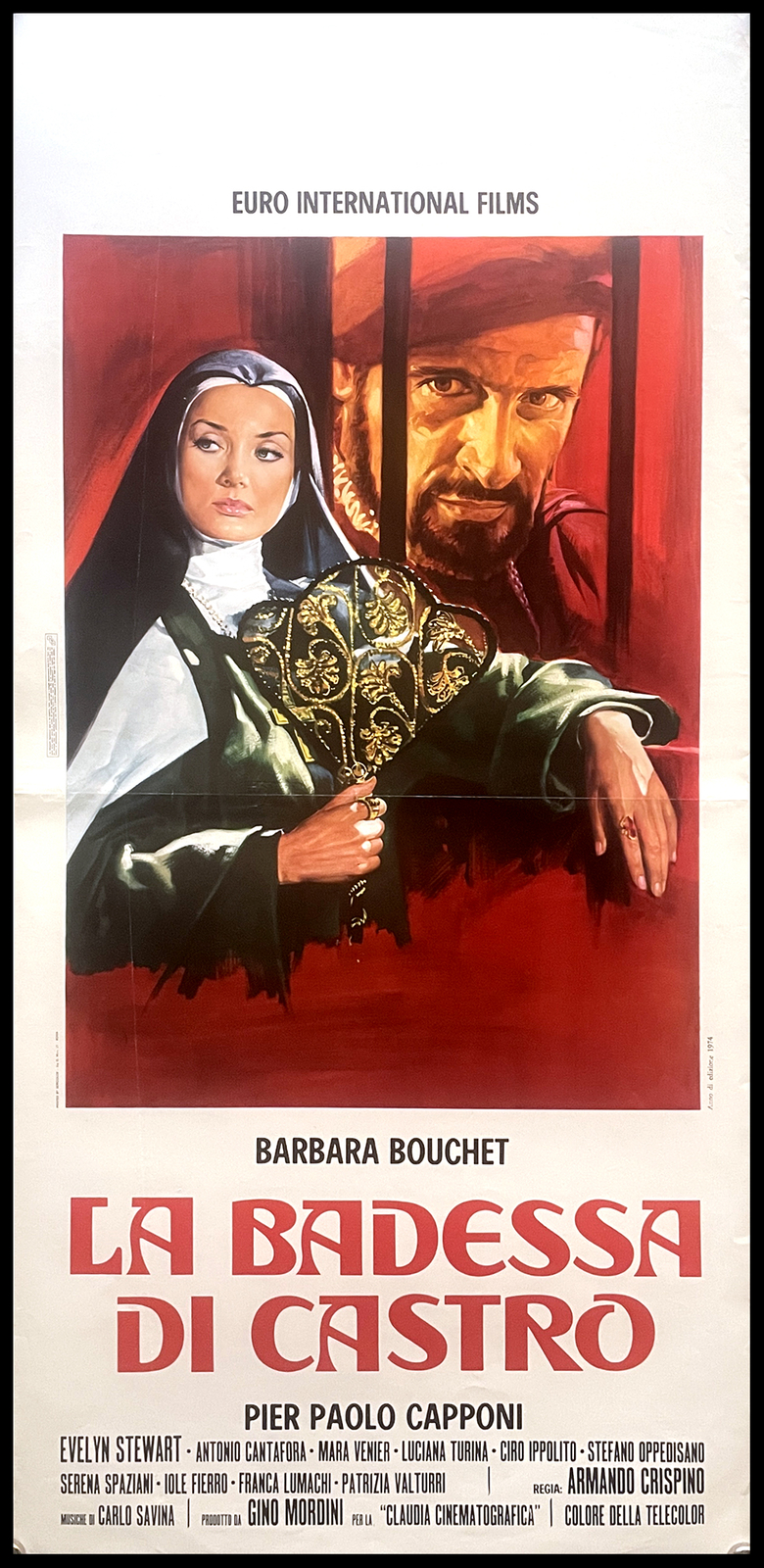 Locandina originale film La badessa di Castro (1974) - Regia di Armando Crispino