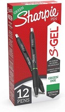 Sharpie S Gel Pens 12 Count Green No Smear No Bleed 0.7Mm Medium Point