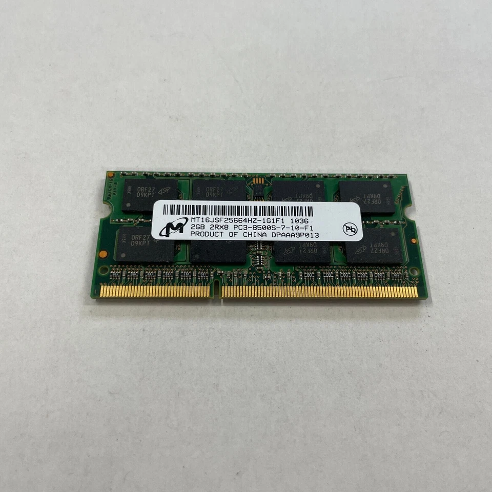 Micron 2GB DDR3 RAM PC3-8500S 1066MHz non-ECC Memory MT16JSF25664HZ-1G1F1 - Image 2 of 3