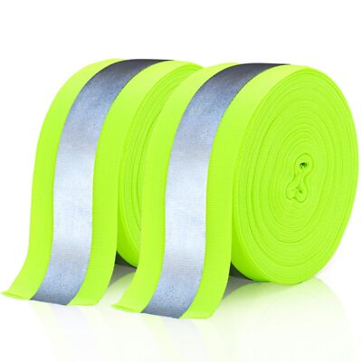 2 Rolls 2''x66Ft High Visibility Reflective Tape Strip for Clothing School Bags