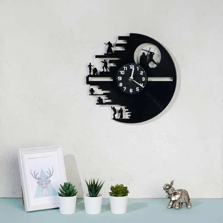 Reloj de Pared Disco Vinilo Star Wars Luz LED - Control Remoto 16 Colores Foto 2 de 4
