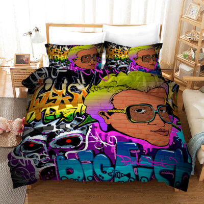 3D Mann Graffiti Ziegelmauer Abstrakte Kunst Quilt Cover Set Bettwäsche Sets ...