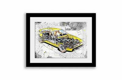 Line Tech Zeichnung Lotus Elite Cutaway Kunst Posterdruck