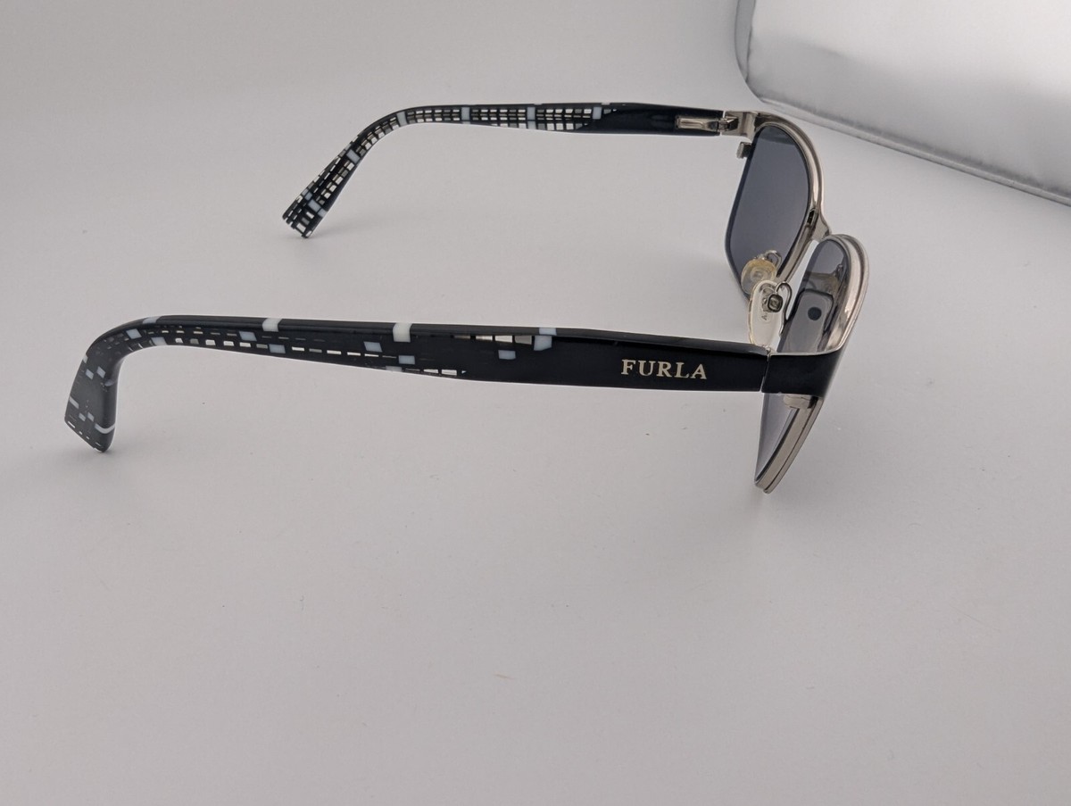 Furla Women\'s Eyeglass Frames Black White VFU071K COL 0583 140 Cat eye with Case Furla Eyeglasses, Frames Only, VFU071K 0583 Black, 54-16-140  main image 4