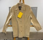 Dialogue Women's M Washable Beige Leather Blazer Jacket Genuine Suede NWT