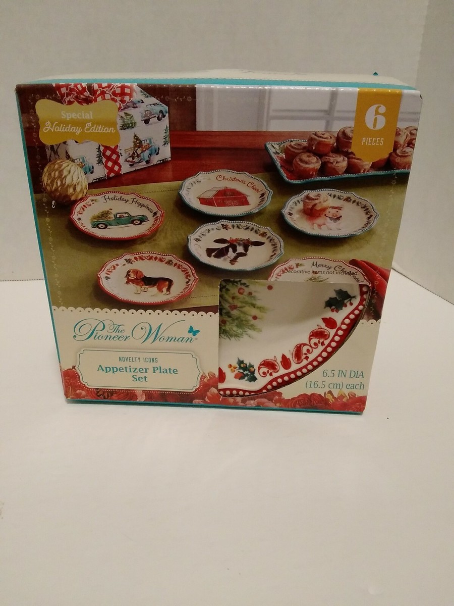 Pioneer Woman Christmas Appetizer Plate Set Plates Each In Holiday  Edition