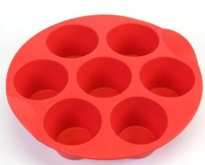 Tupperware Muffin Pan Silicone Baking Form Magic Bakeware Round Red New