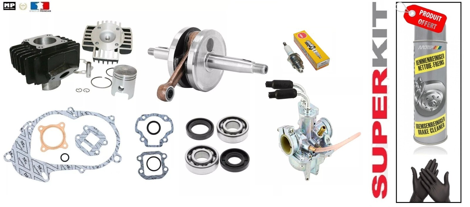 Kit moteur complet avec carburateur pour moto Yamaha 50 PW de 1979 à 2022