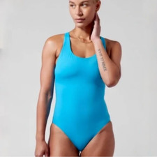 NWT Athleta Malibu One Piece Swimsuit L 14 16 Santorini Blue 981016